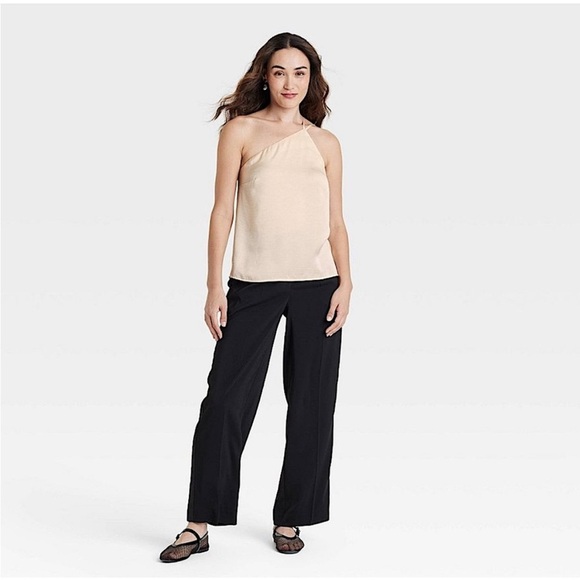 A New Day NWT Women’s One Shoulder Halter Tank Top Cream, Women’s Sz L - Picture 6 of 7